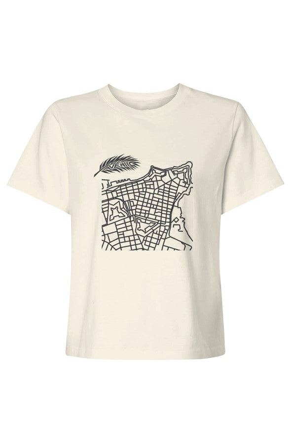 Womens Heavyweight Tee Map Leaf