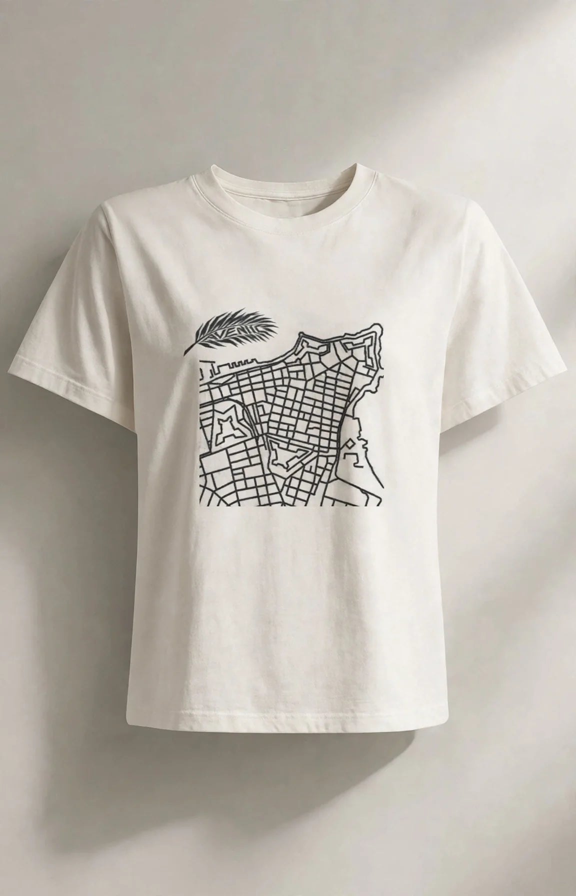 Womens Heavyweight Tee Map Leaf