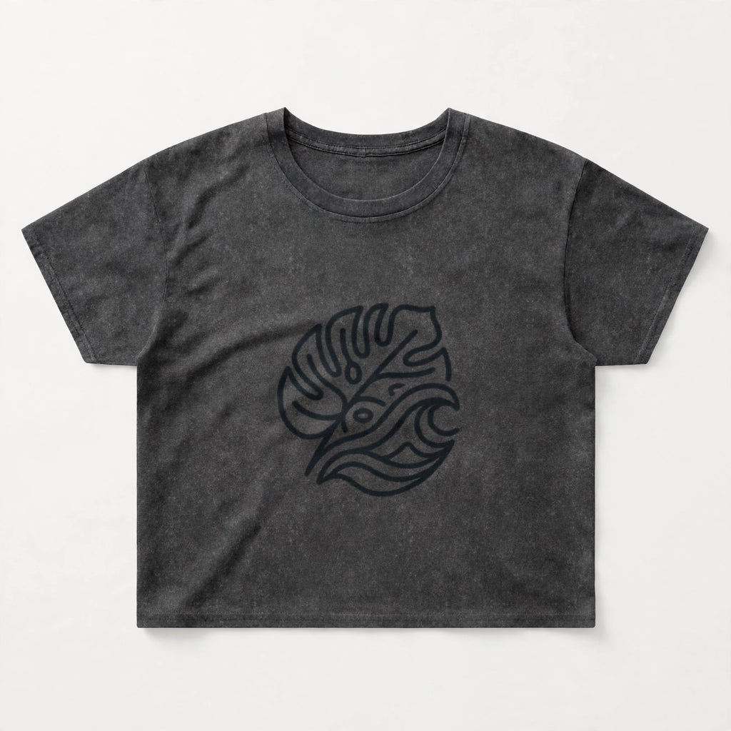Womens Stone Wash Leaf